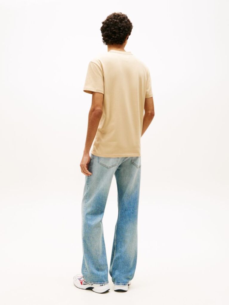 Beige Logo Crew Neck Jersey T-Shirt  Men