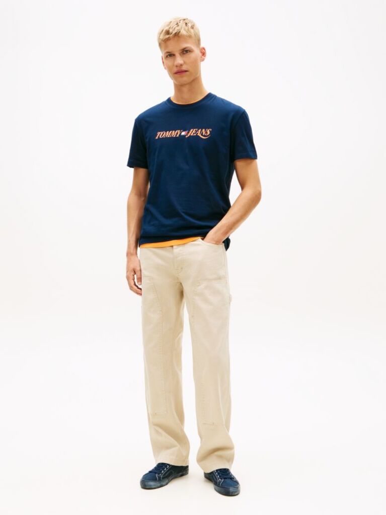 Blue Logo Crew Neck Jersey T-Shirt  Men