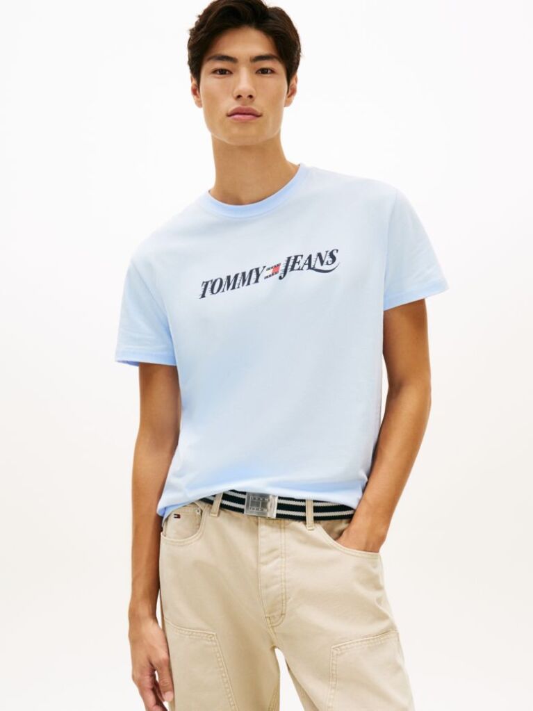 Blue Logo Crew Neck Jersey T-Shirt  Men