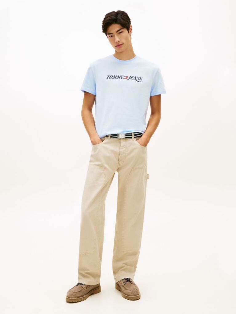Blue Logo Crew Neck Jersey T-Shirt  Men
