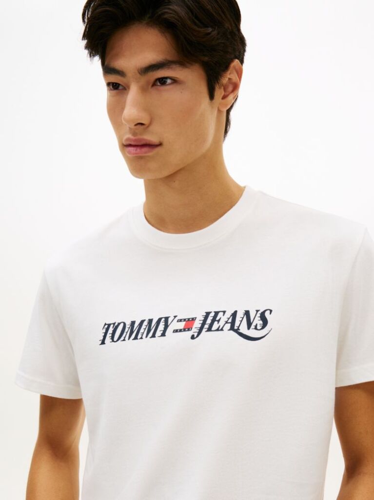 White Logo Crew Neck Jersey T-Shirt  Men