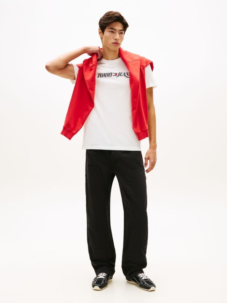 White Logo Crew Neck Jersey T-Shirt  Men