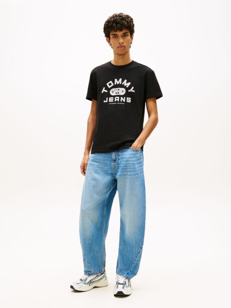 Black Graphic Crew Neck Jersey T-Shirt  Men