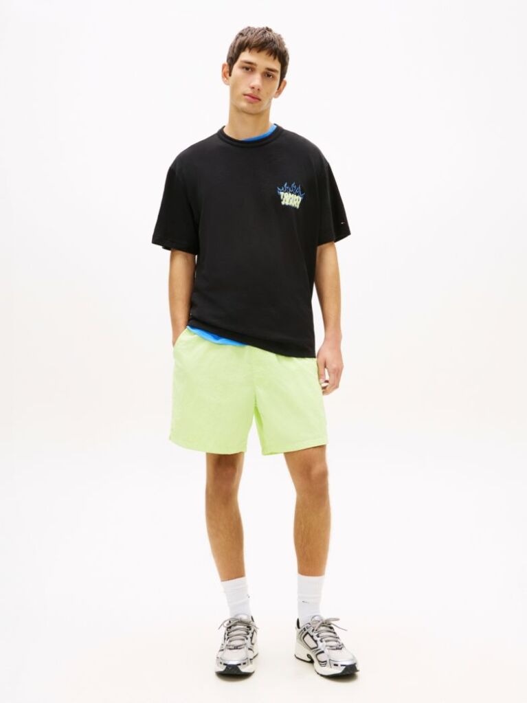 Black Bubble Logo Textured Jersey Relaxed T-Shirt  Men