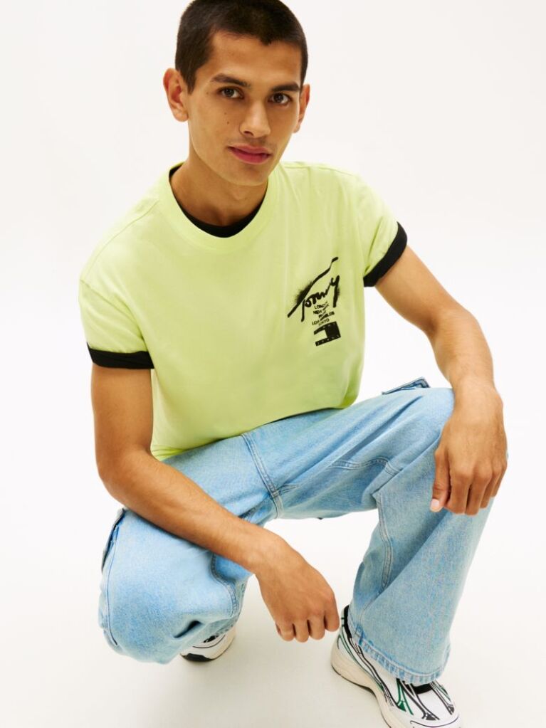 Green Signature Back Logo Jersey T-Shirt  Men
