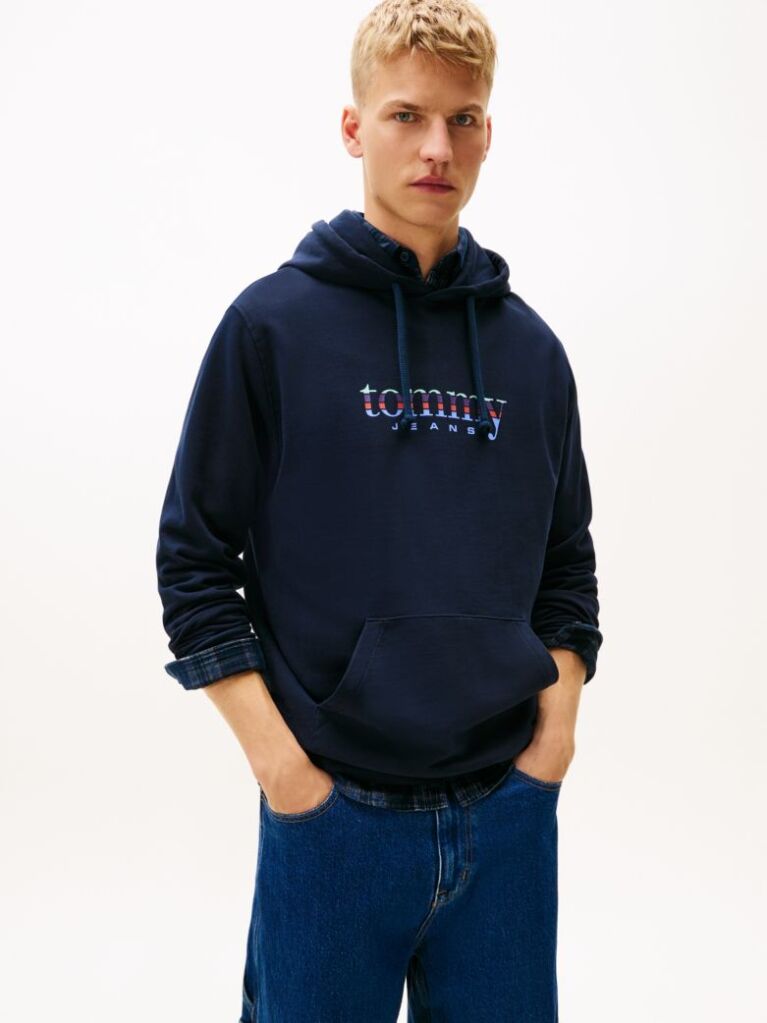 Μπλε Hoody Με Λογότυπο  Άνδρες
