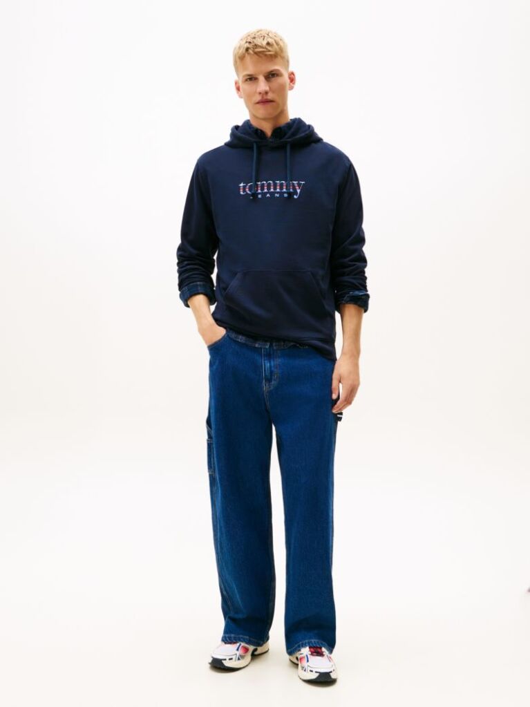 Μπλε Hoody Με Λογότυπο  Άνδρες