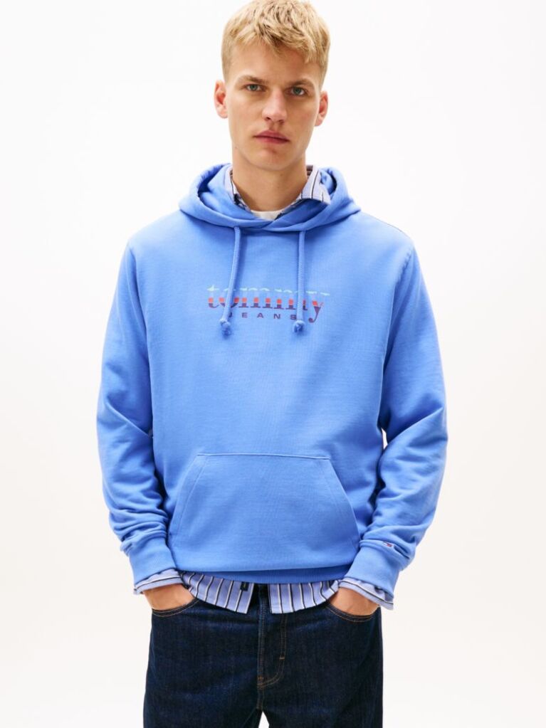 Μπλε Hoody Με Λογότυπο  Άνδρες