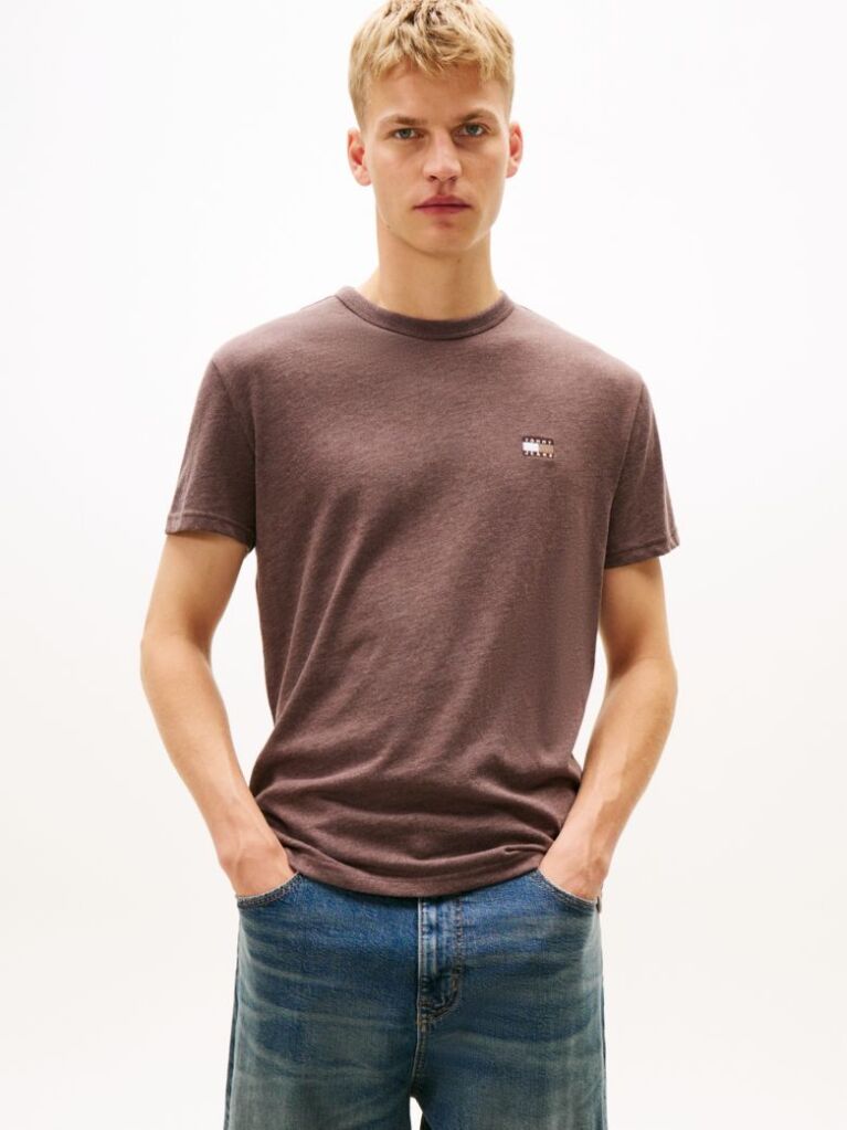 Καφέ T-Shirt Με Tonal Ετικέτα Tommy  Άνδρες