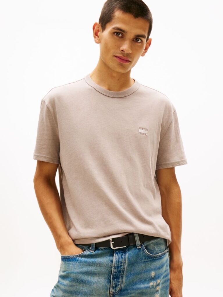 Μπεζ T-Shirt Με Tonal Ετικέτα Tommy  Άνδρες