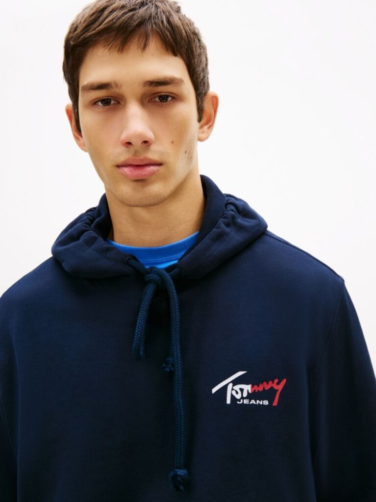 Μπλε Hoody Με Signature Λογότυπο  Άνδρες