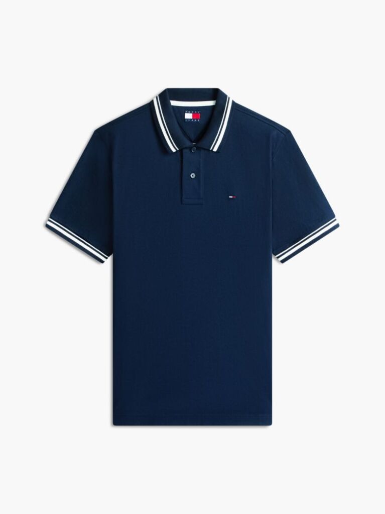Blue Tommy Flag Regular Fit Tipped Polo Shirt  Men