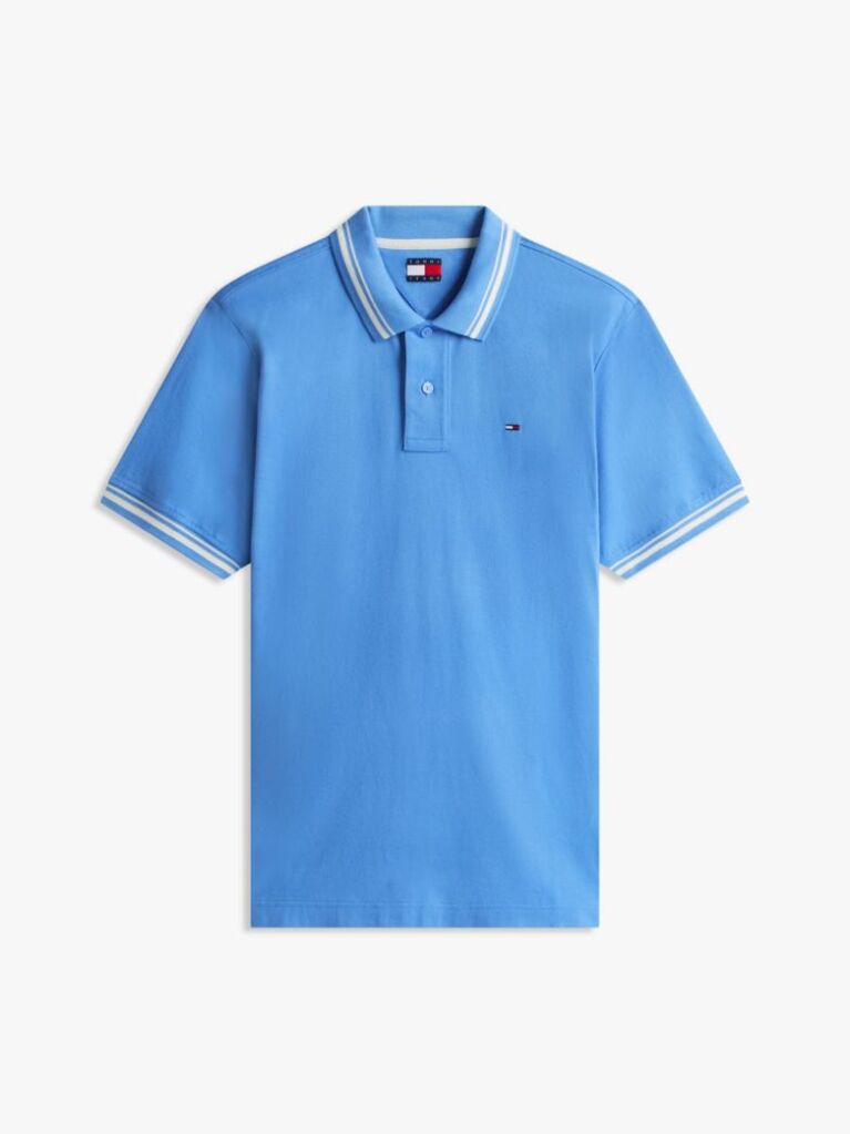 Blue Tommy Flag Regular Fit Tipped Polo Shirt  Men