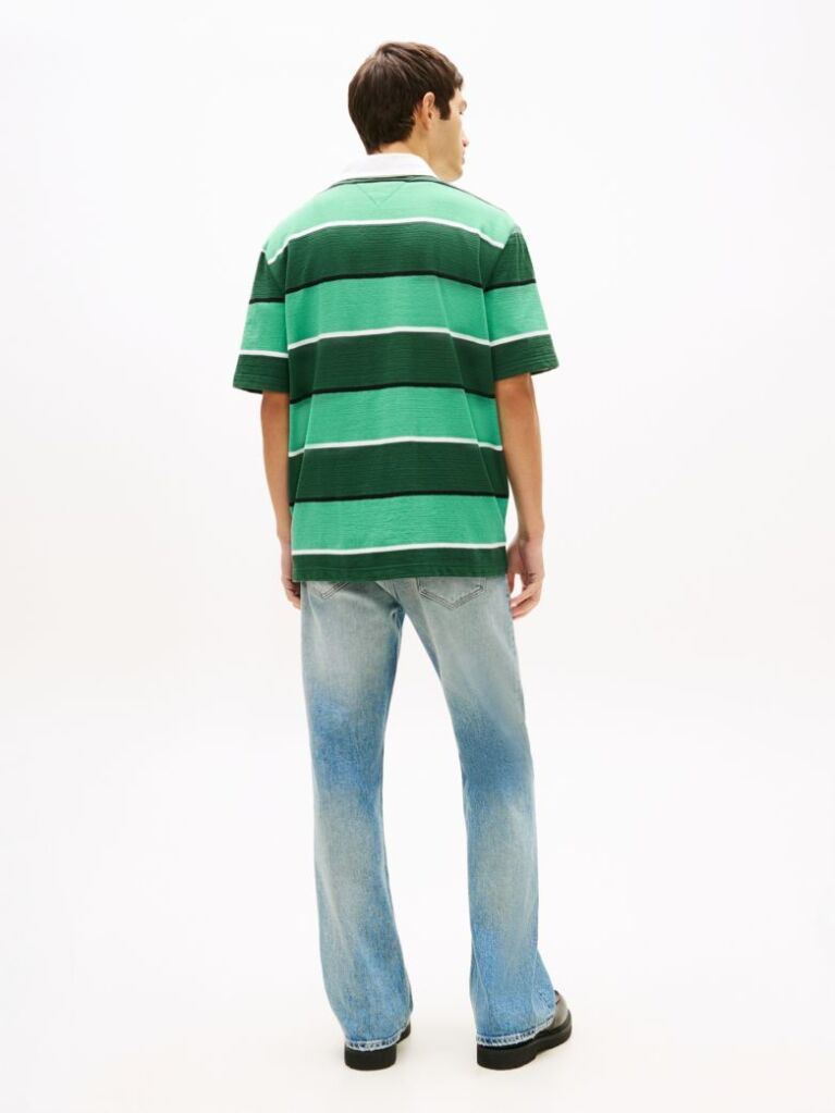 Multi Relaxed Fit Rugby Stripe Embroidery Polo Shirt  Men