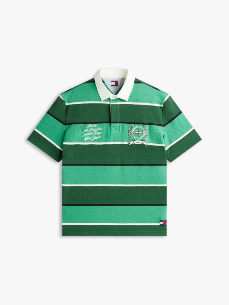 Multi Relaxed Fit Rugby Stripe Embroidery Polo Shirt  Men