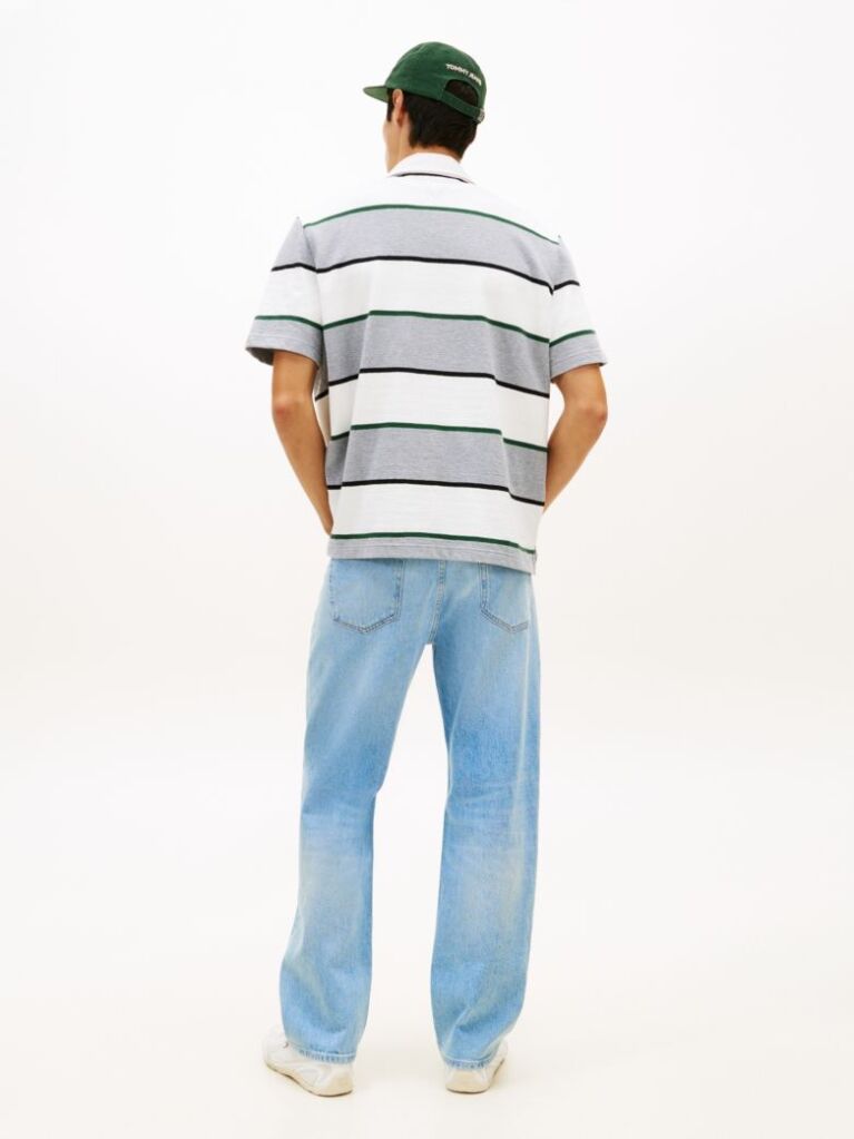 Multi Relaxed Fit Rugby Stripe Embroidery Polo Shirt  Men