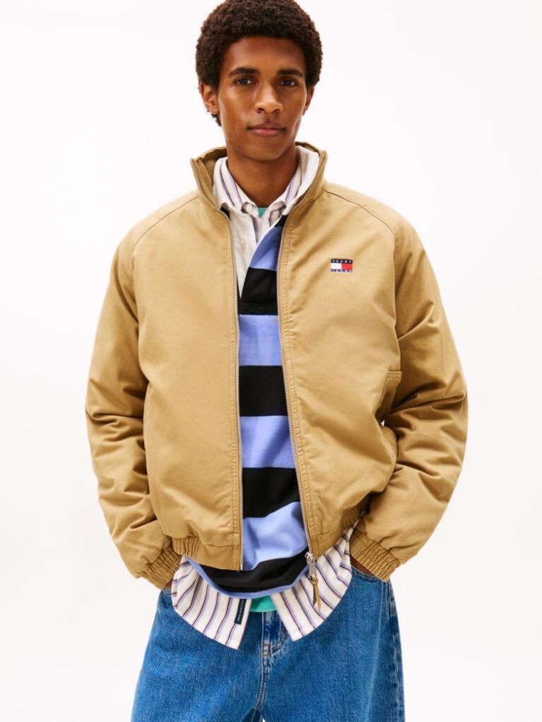 Beige Twill Relaxed Padded Jacket  Men