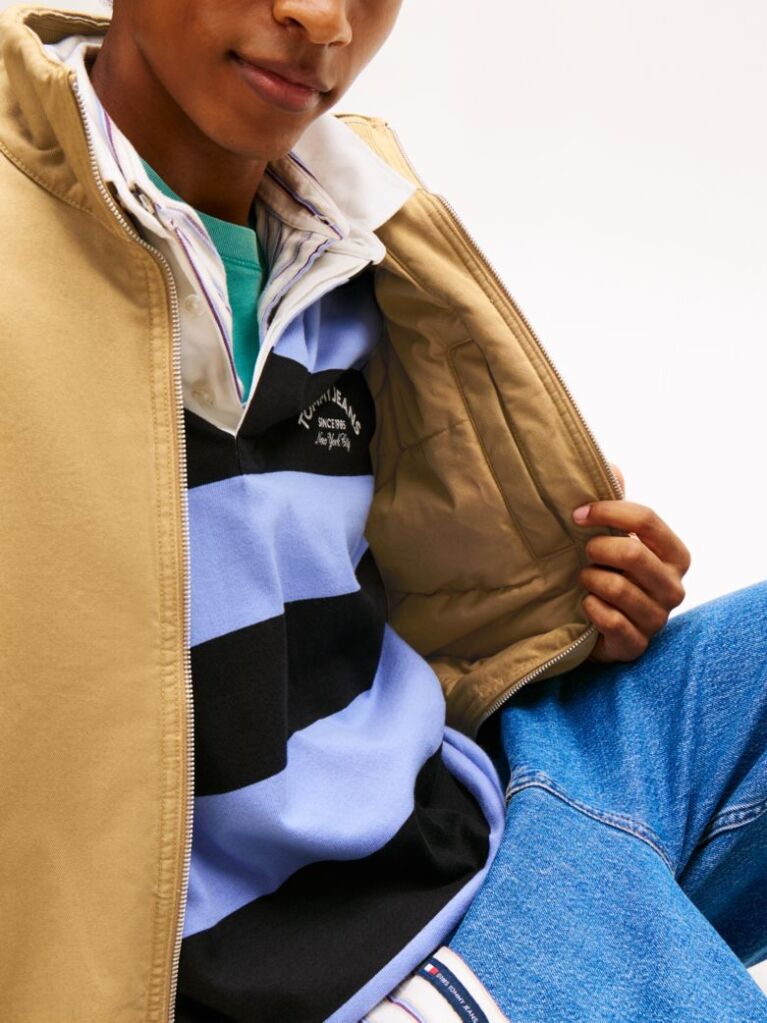 Beige Twill Relaxed Padded Jacket  Men