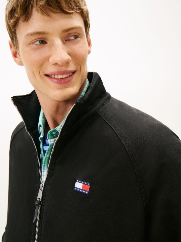 Black Twill Relaxed Padded Jacket  Men