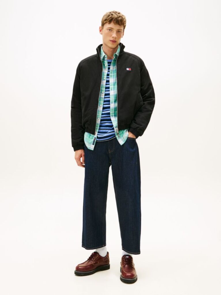 Black Twill Relaxed Padded Jacket  Men