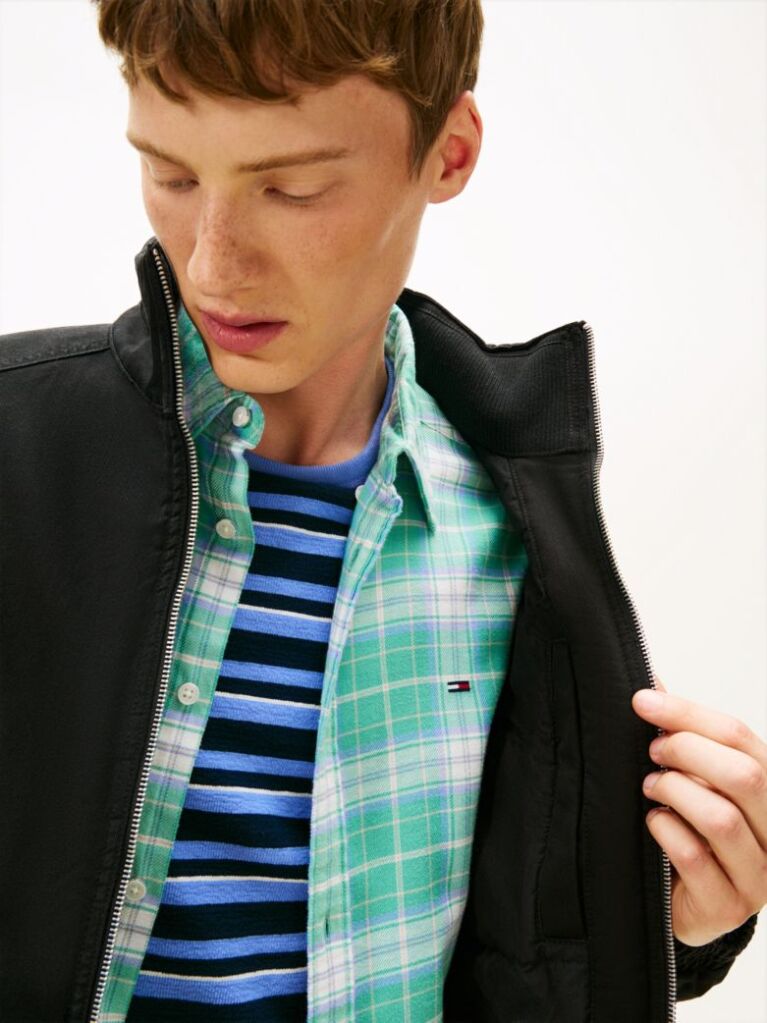 Black Twill Relaxed Padded Jacket  Men
