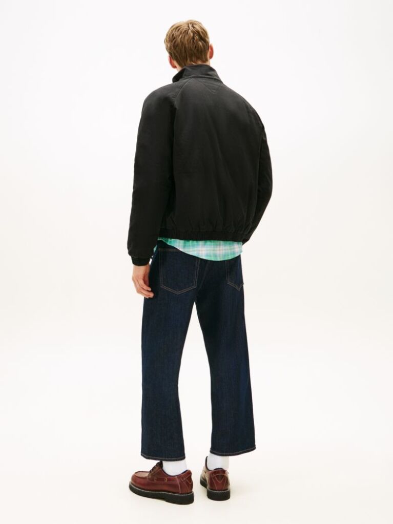Black Twill Relaxed Padded Jacket  Men