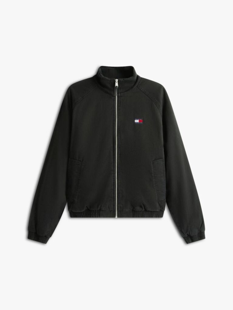 Black Twill Relaxed Padded Jacket  Men