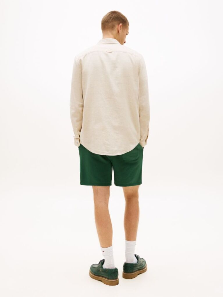 Beige Regular Fit Linen Blend Shirt  Men