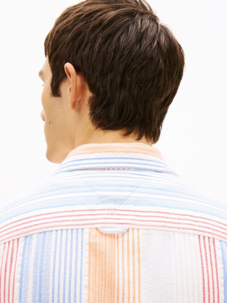Multi Relaxed Fit Stripe Short Sleeve Shirt  Men