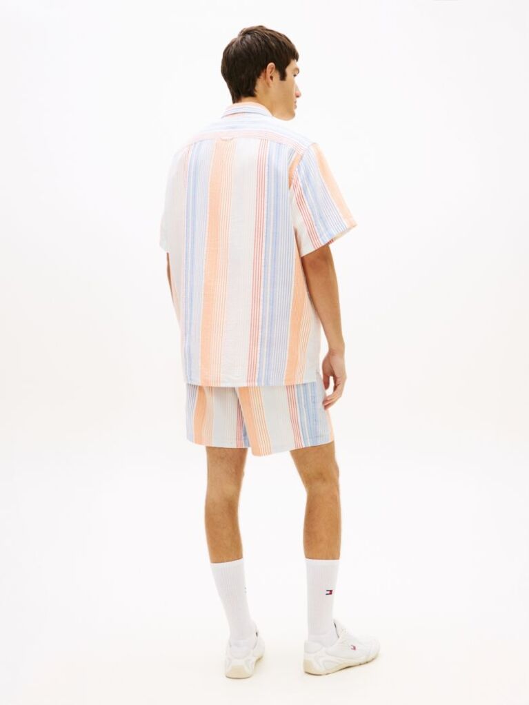 Multi Relaxed Fit Stripe Short Sleeve Shirt  Men