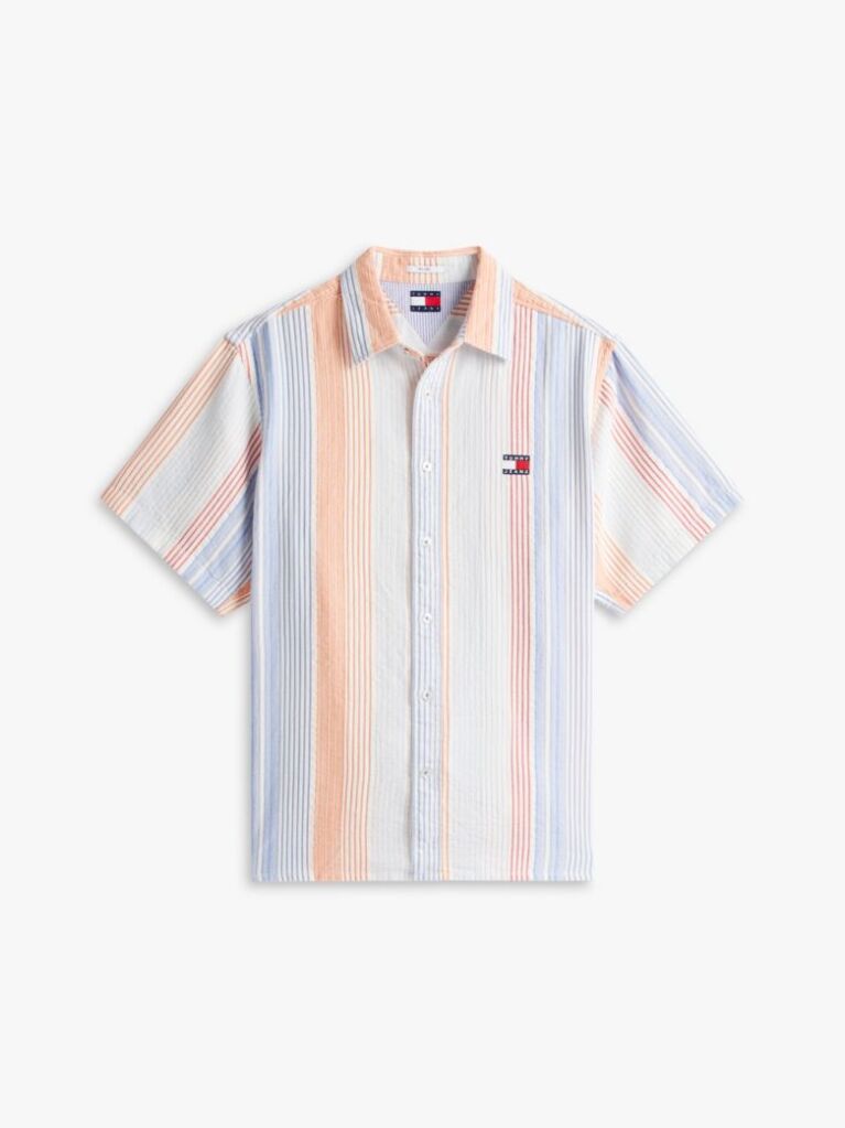 Multi Relaxed Fit Stripe Short Sleeve Shirt  Men