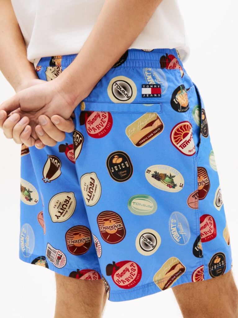Multi Print Poplin Relaxed Bermuda Shorts  Men