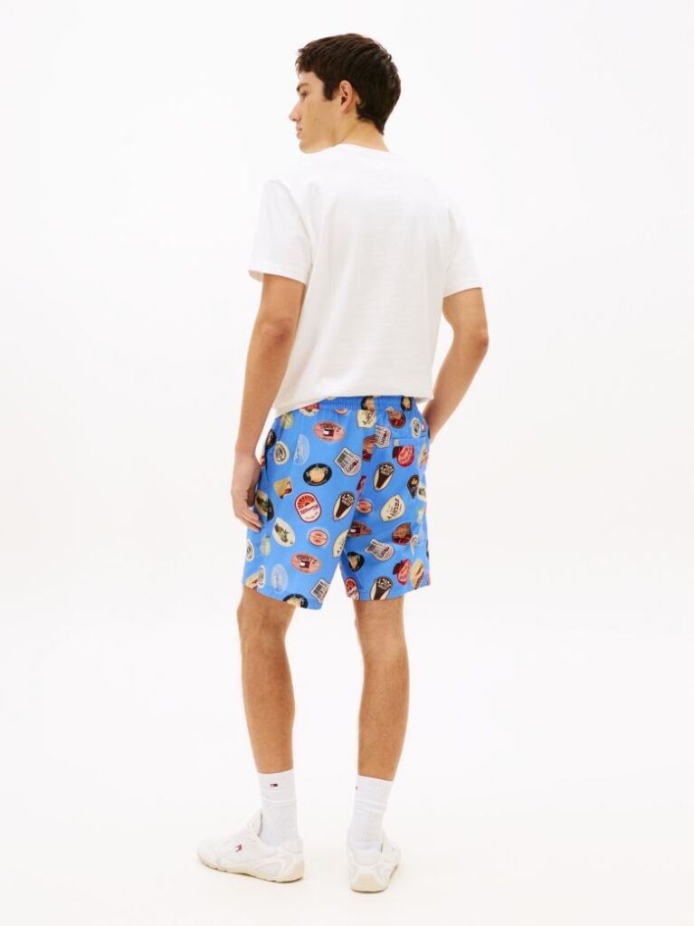 Multi Print Poplin Relaxed Bermuda Shorts  Men