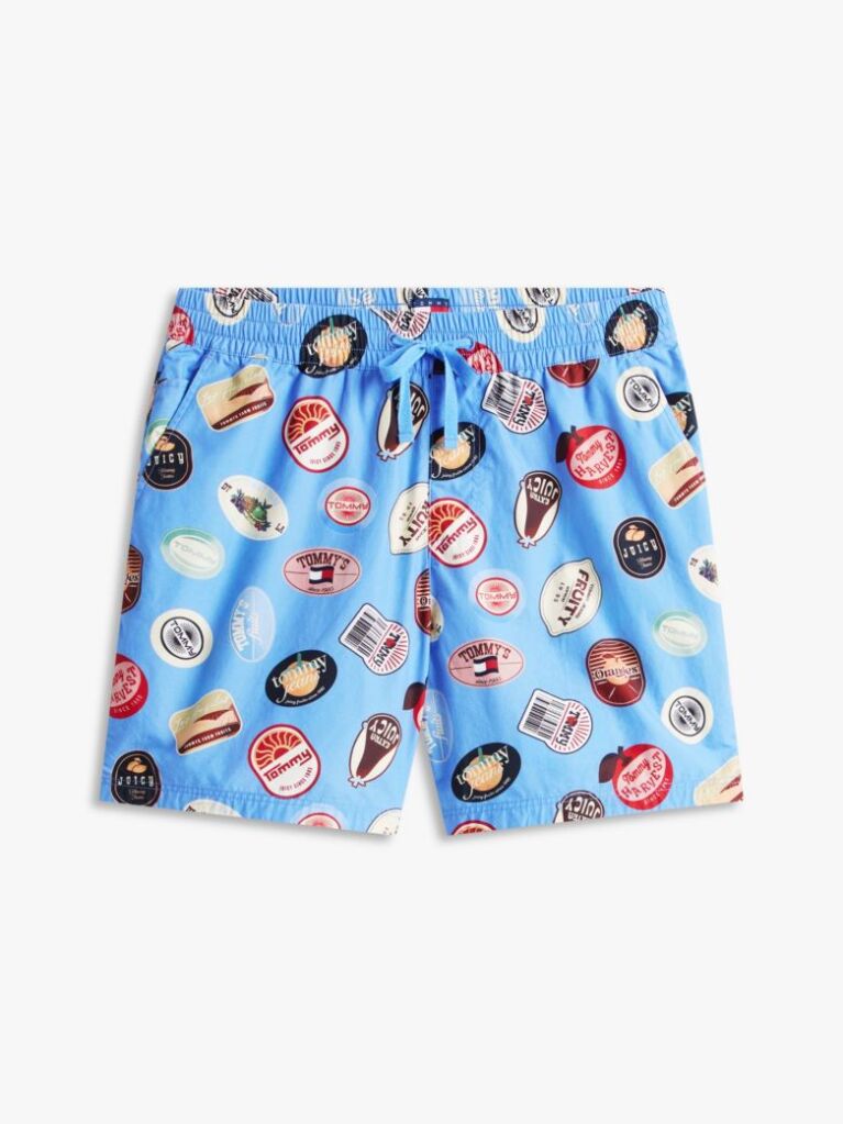Multi Print Poplin Relaxed Bermuda Shorts  Men