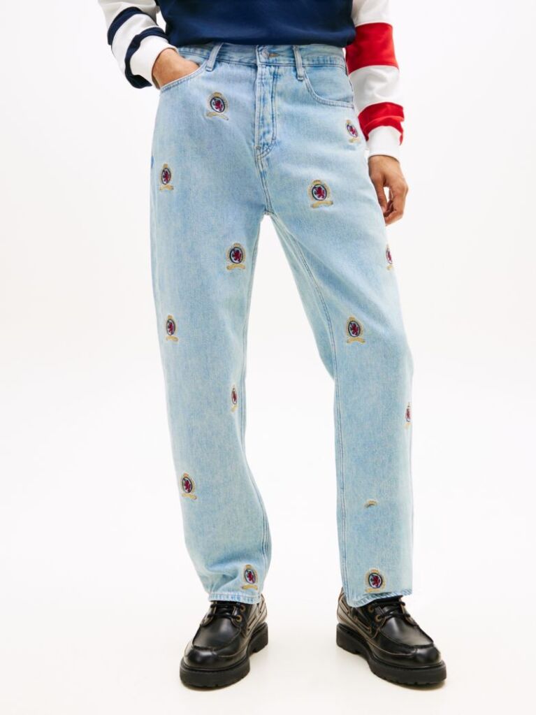 Denim Sonny Embroidery Regular Tapered Leg Jeans  Men