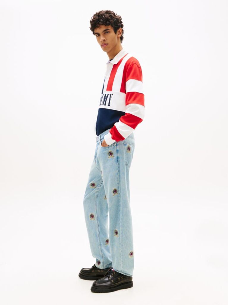 Denim Sonny Embroidery Regular Tapered Leg Jeans  Men