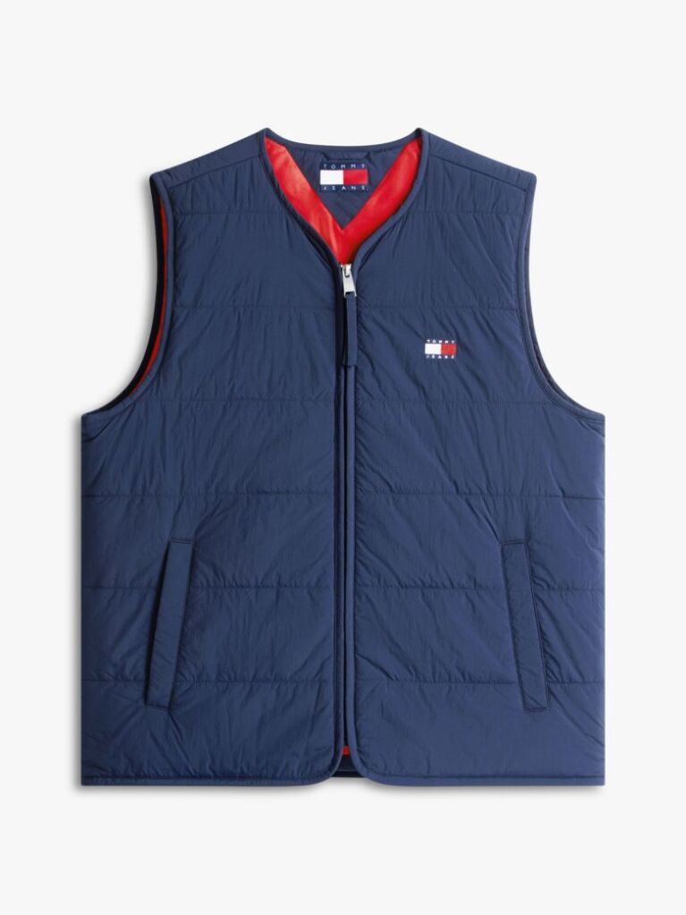 Blue Water Repellent Colour-Blocked Back Logo Gilet  Men
