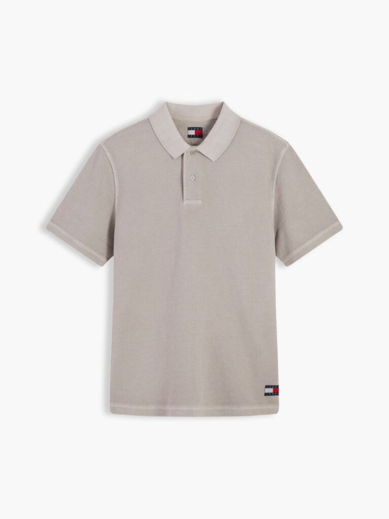 Brown Regular Fit Washed Waffle Knit Polo Shirt  Men