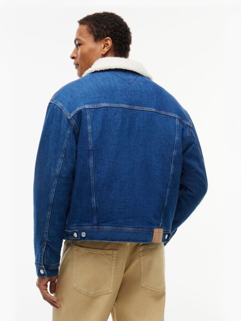 Denim Teddy Collar Denim Trucker Jacket  Men