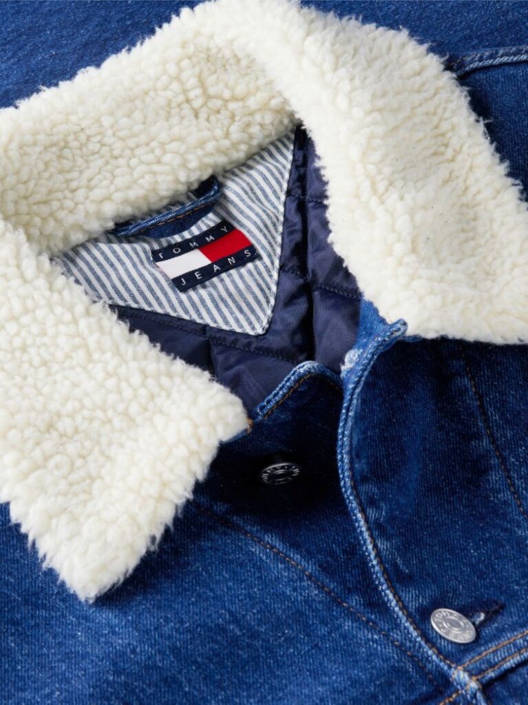 Denim Teddy Collar Denim Trucker Jacket  Men