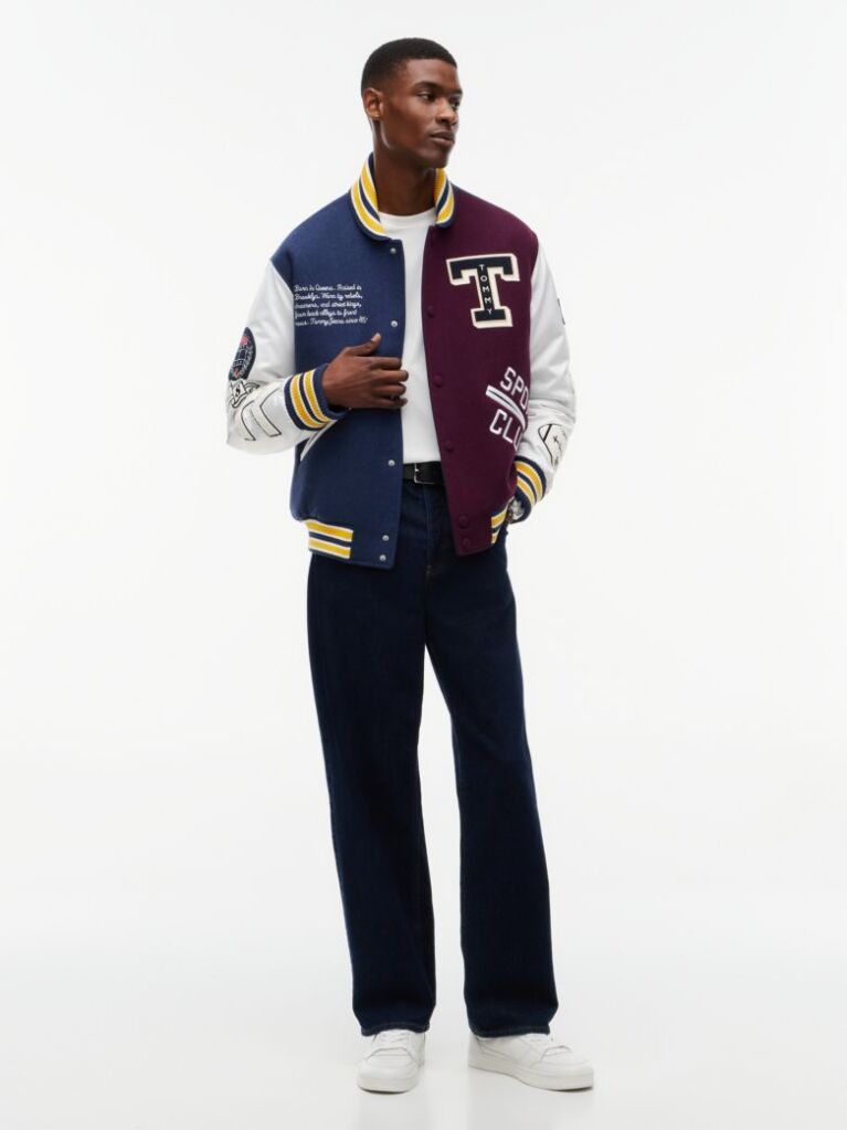Multi Wool Blend Letterman Varsity Jacket  Men