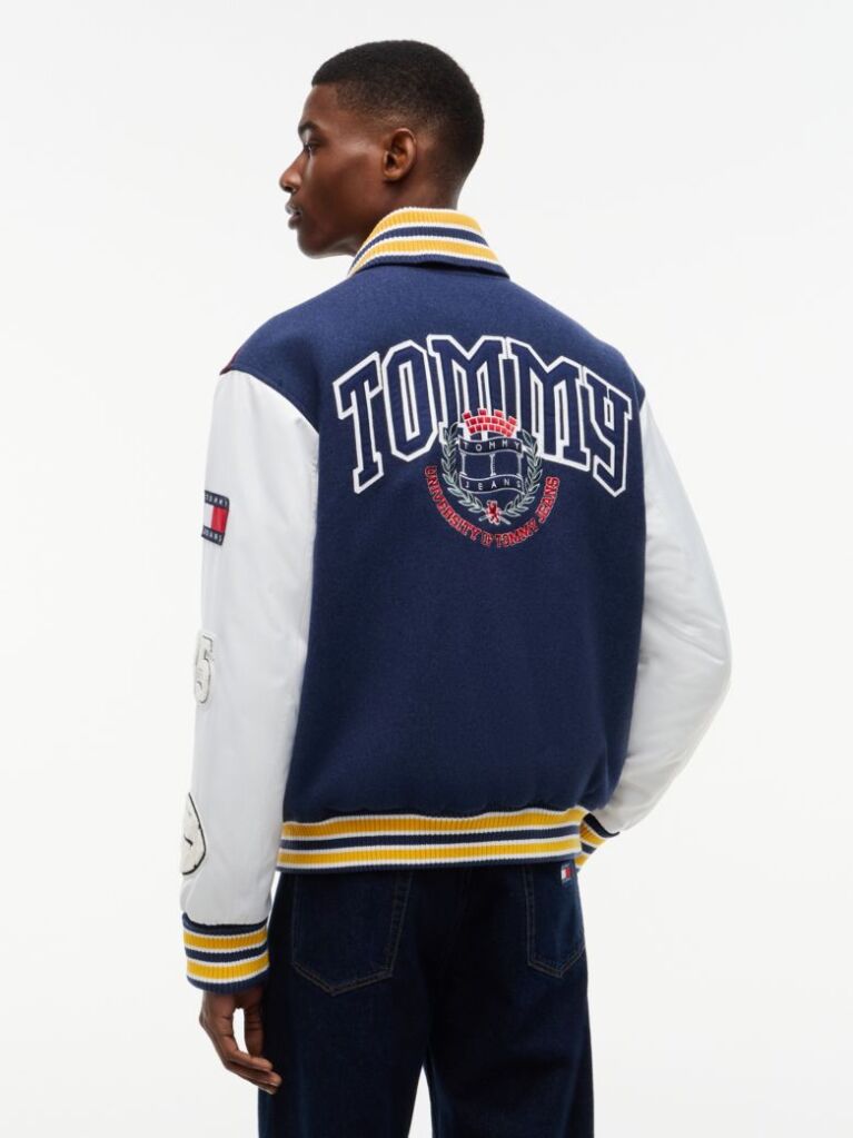 Multi Wool Blend Letterman Varsity Jacket  Men