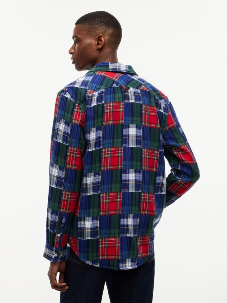 Multi Regular Fit Patchwork Check Shirt  Men