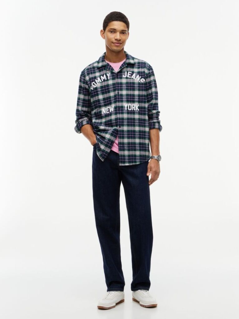 Multi Relaxed Fit Logo Embroidery Flannel Shirt  Men