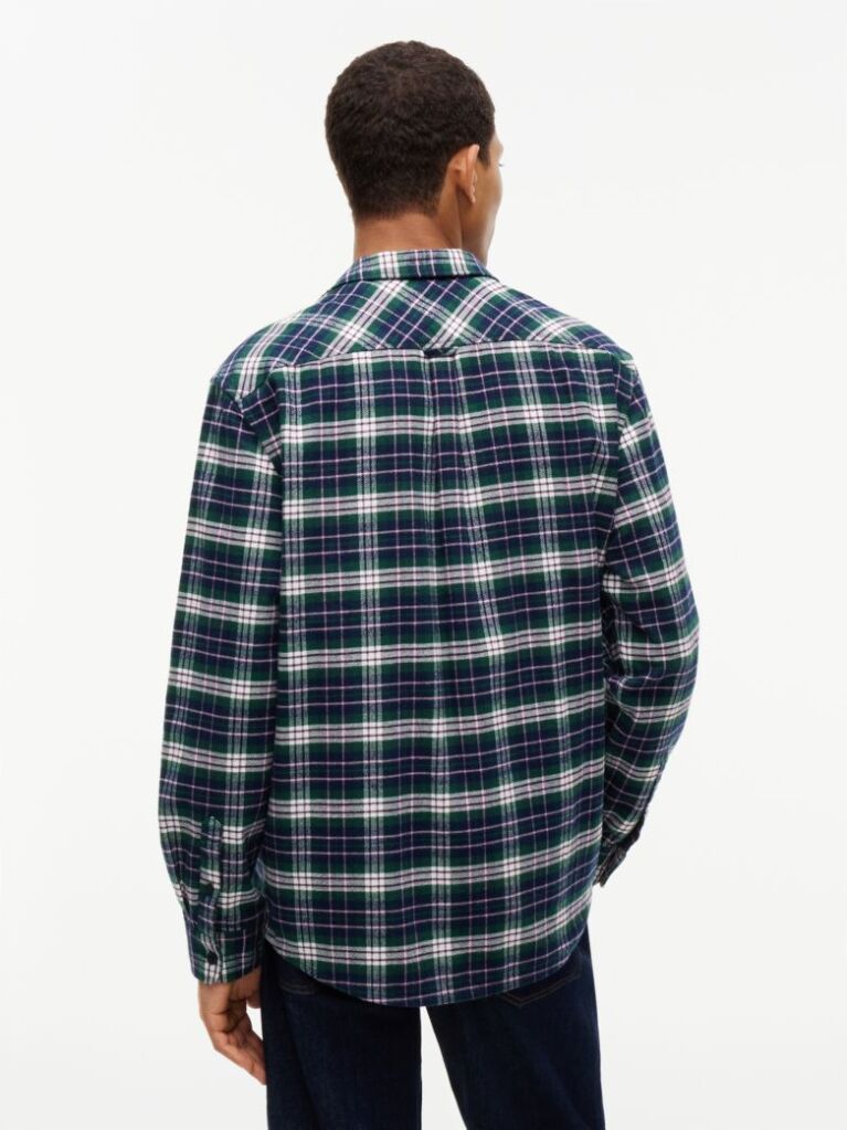 Multi Relaxed Fit Logo Embroidery Flannel Shirt  Men