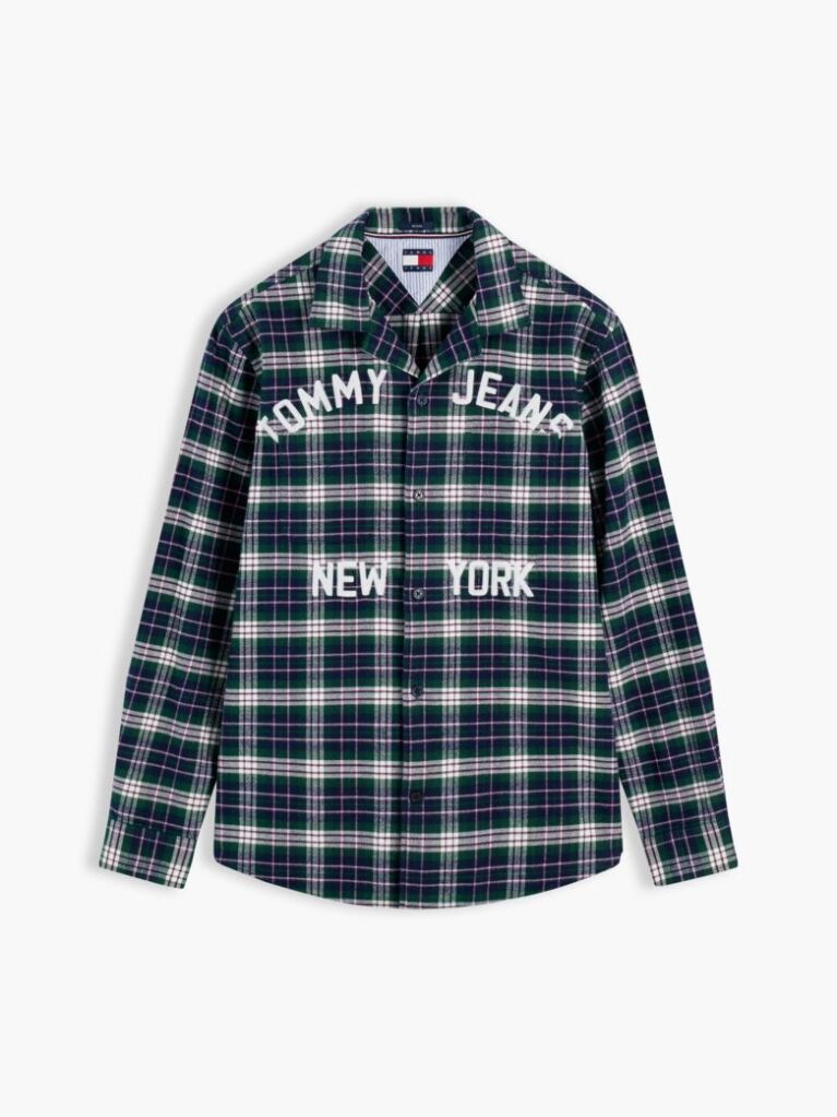 Multi Relaxed Fit Logo Embroidery Flannel Shirt  Men