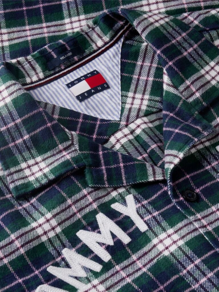 Multi Relaxed Fit Logo Embroidery Flannel Shirt  Men