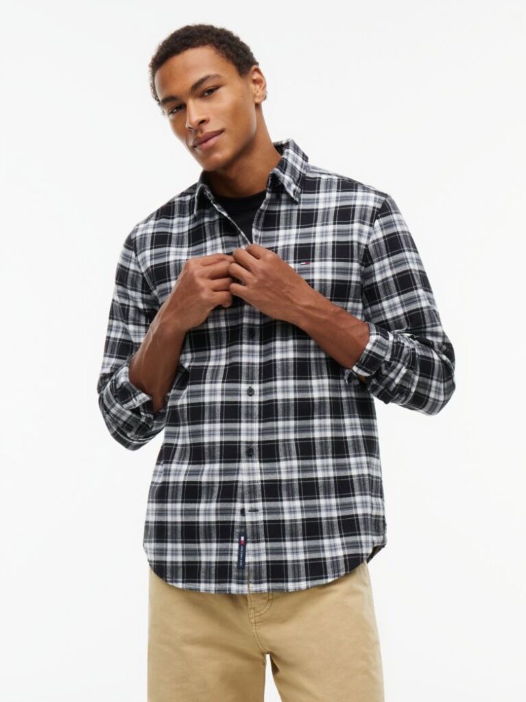 Multi Regular Fit Check Brushed Flannel Shirt  Men