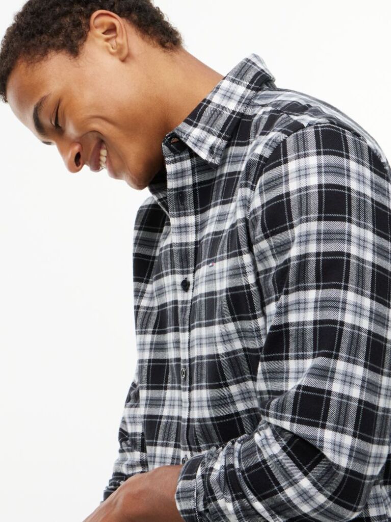 Multi Regular Fit Check Brushed Flannel Shirt  Men