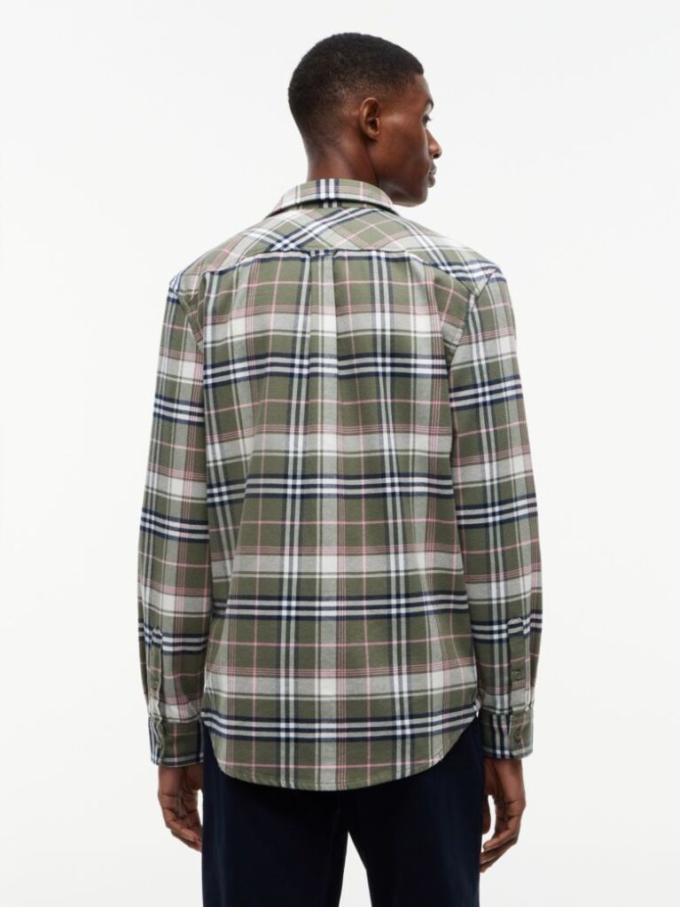 Multi Regular Fit Check Brushed Flannel Shirt  Men